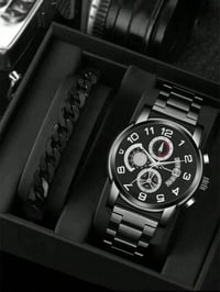 بوكس ساعة رجالي • ماركة شي إن • مقاوم للماء