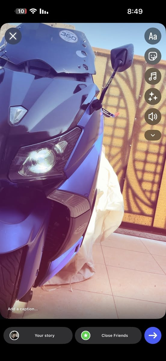 السلام عليكم ورحمه الله
T MAX موديل 2014
دراجه خير من الله مكينه مكفوله ونضافه 100‎%‎ وهاي كدامك الصور وقيم مابيه كل نقص السعر 45 وبيها مجال بسيط حگ الجيه

المكان واسط النعمانيه 

***********
