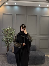 عباية آماراتية • تطريز وستراس ذهبي • فري سايز ٥٠-١٠٠ك