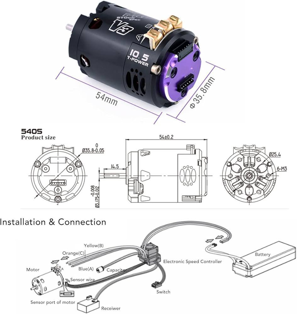 محرك سيارة سباق RC بفرشاة وحساس 540 V3 من نوع Surpass Hobby Rocket، وهو مناسب لسيارات السباق بمقياس 1/10. 
نوع المحرك: محرك بدون فرشاة (Brushless) مع حساس (Sensored) لتوفير دقة وتحكم أفضل. 
الهيكل: مصنوع من ألومنيوم T6 المُعالج بآلات CNC لتبديد الحرارة بكفاءة. 
المكونات الداخلية: ملفات نحاسية عالية النقاء ومغناطيس نيوديميوم قوي متكلس. 
التوافق: متوافق مع أي جهاز تحكم في السرعة (ESC) سواء كان بحساس أو بدون حساس.


**إذا كنت صاحب هذا الإعلان وتريد حذفه لأي سبب، رجاءا أرسل رسالة إلى الدعم الفني**