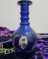 إبريق زجاجية أثرية من طراز القاجاري الفارسي بلون الكوبالت الأزرق رايده...