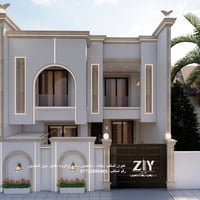 تصميم  مخطط طابق ارضي مع مخطط طابق اول والسطح مع ملحقاته مع واجهة نيو ...