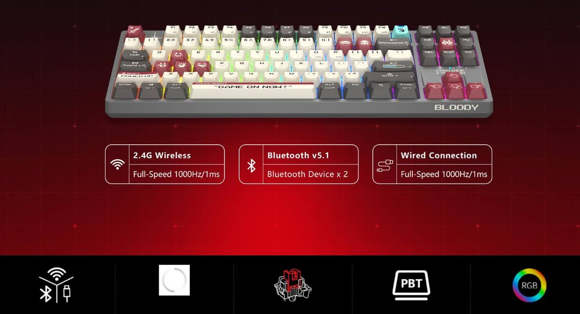 كيبورد بلودي WS87 RED SWITCH PLUS 
غير مستخدم قطعة موشمة ونادرة للبيع 
كامل الملحقات سويجات عدد 12 وازرار وكيبلات واداة تبديل 
للعلم الكيبورد تتحكم بي بالكامل من البرنامج مالته 
يشتغل ب 3 اوضاع 
يو اس بي + وايرلس + بلوتوث 
سعره 80 الف واوصله الك لاي محافظة علية مجانا 
خاص او واتس ***********
