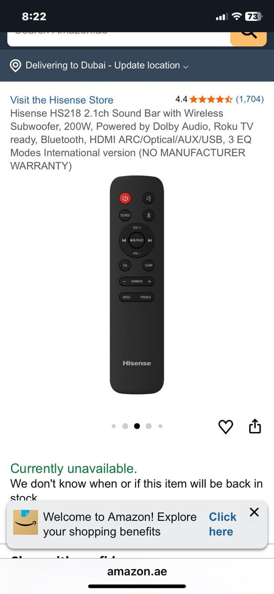 السلام عليكم 

اخواني عندي هذا الساوند بار طلعتلي كارتون واغراضه كلها موجوده القطعه المضخم شغال اي مشكله مابي بس السماعه الطويله ماتشتغل ربطتها علكهرباء ماشتغلت ابيعها هيج للعلم نظيفه كلش كلش  

السعر ٨٠ الف مع التوصيل


**إذا كنت صاحب هذا الإعلان وتريد حذفه لأي سبب، رجاءا أرسل رسالة إلى الدعم الفني**