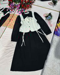 فستان مع كنزة • دابل تركي • فري سايز ٤٥-٧٠