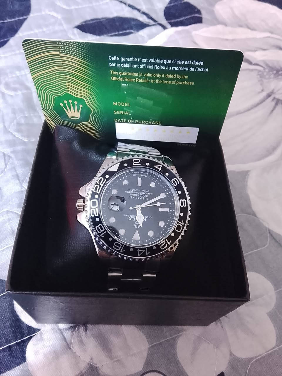 السلام عليكم 
ساعات رولكس 
مختمه سير وضهر وجامه
 رنك دوار سل ستيل ضد الماء طلاء ثابت مع كارت ضمان وزن ثقيل سعر القطعه 15
***********
