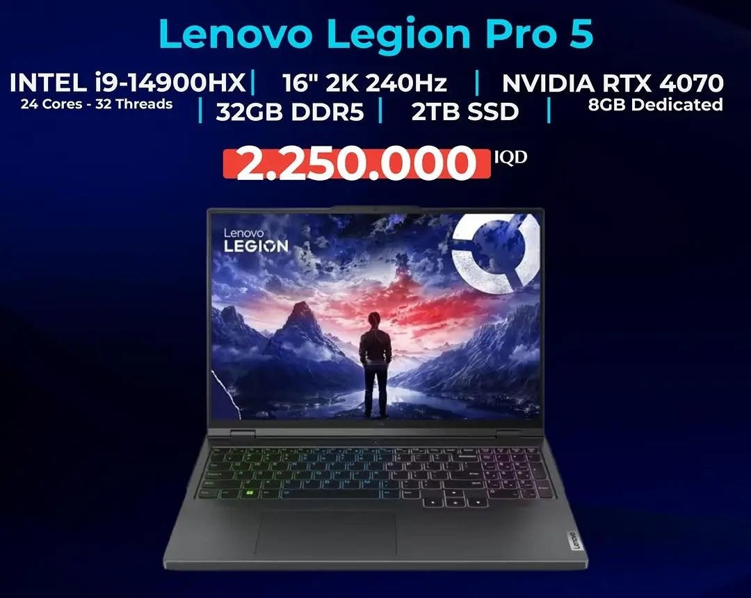 سلام عليكم لابتوب للبيع مواصفات عاليه 

معالج i9 14900HX 

كرت شاشه 4070 140w

دقه الشاشه 1600p

بيها هاردين ال ثنين سريعات سرعته 7000

2 تيرا 

رامات 32

سبب للبيع محتاج كلش الله شاهد تاخذها وتشعرني عليها 

شاحنه الأصلية 300واطw مع كرتون


**إذا كنت صاحب هذا الإعلان وتريد حذفه لأي سبب، رجاءا أرسل رسالة إلى الدعم الفني**