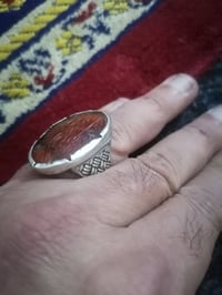 خاتم عقيق يماني • صياغة يدوية • حجم كبير