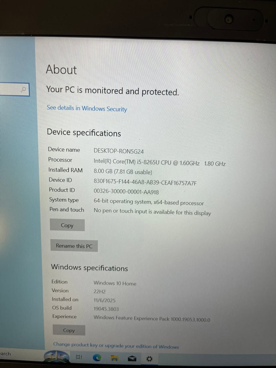 للبيع – عدد 7 حاسبات (Laptop) بحالة ممتازة 🔥
💻 المواصفات:
• المعالج: Intel Core i5-8265U (الجيل الثامن)
• السرعة: 1.60GHz إلى 1.80GHz
• الرام: 8GB RAM
• نوع النظام: 64-bit (x64)
• نظام التشغيل: Windows 10 Home – إصدار 22H2
• مناسبة للشغل والدوام والبرامج والأوفيس والتصفح
• جاهزة للاستخدام

📦 الكمية المتوفرة: 7 أجهزة البيع مجموعة كاملة 
📍 الموقع: بغداد
💰 السعر: (325)بي مجال بسيط
📞 للاستفسار والمراسلة خاص
 ***********

✨ مناسبة للموظفين – الطلاب – شركات – استخدام مكتبي
