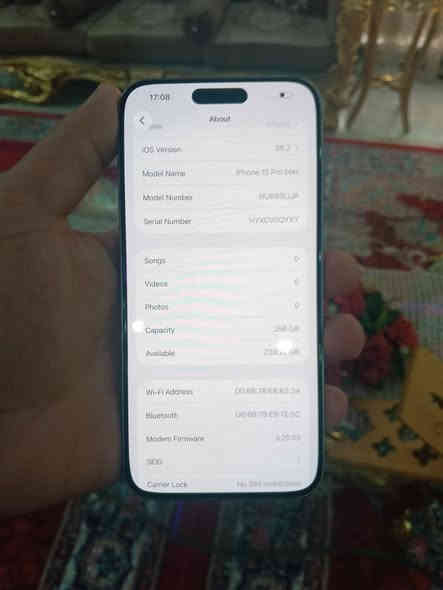 ايفون ١٥ برو ماكس ذاكره ٢٥٦ بطاريه١٠٠ مكفول افحص وين ميعجبك دبل سيم كارت مكاني بغداد الامين الثانيه سعره مليون و٨٠ الف 
***********
