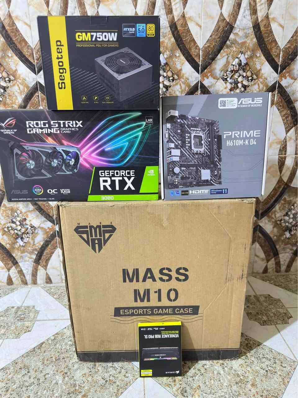 i5 gen 12 
RAM 16X16 3200 rgb
H610 asus
RTX 3080 rgb asus
PSU 750W

512GB M.2
1T ssd

التجميعه مستعمله قليل حتى ريحه الشركه بيها انطي بيها ضمان شهر كامل تفحص على راحتك سعرها 1.500 قابل للتفاوض ومتوفر توصيل 🚚 السماوا, المثنى


**إذا كنت صاحب هذا الإعلان وتريد حذفه لأي سبب، رجاءا أرسل رسالة إلى الدعم الفني**