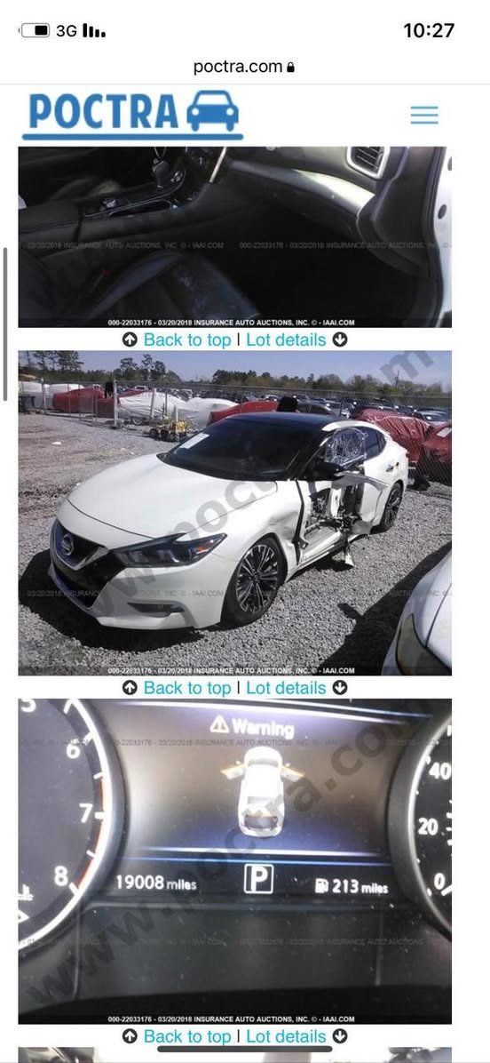 السلام عليكم
مكسيما  2017
بيع او مراوس بستينكر مكاني موصل 
فول موصفات  SL
حادثه جاملغ ايسر وباب
موصفاته
✅بصمه 
✅بنورامه
✅اكروز سرعه 
✅تحديد مسار 
✅كار بلي
✅تدفه بل كراسي وبل ستيرن 
✅كراسي كهرباء جلد
سستم صوت بوس 
عليها bbfعلى البونيد والايتات
وبعد بيه هوي موصفات
مكينته V6 /3.5✈️

تخمم تاير 
سياره نظيفه 

رقم اربيل تحويل ثاني يوم
السعر 140$وبيه مجال
***********
