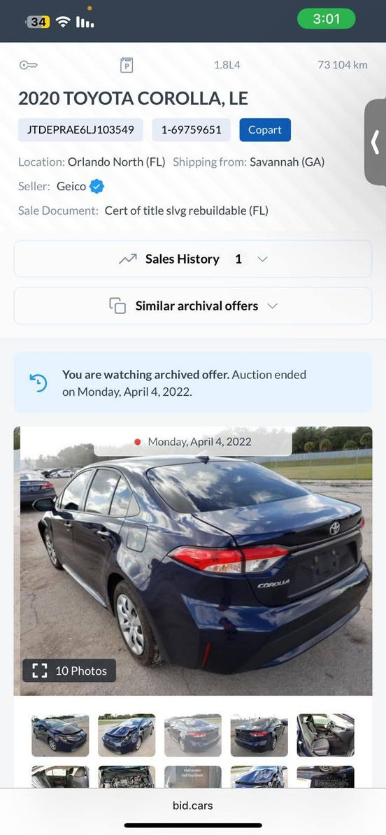 كورلا 20 أمريكي سياره جاهزة تبريد كير محرك تخم تاير جديد حادث موصوخ بالصور مع  السونار مكانه ديالى بعقوبة 
السعر 128 بيه مجال للاتصال على الرقم ***********
