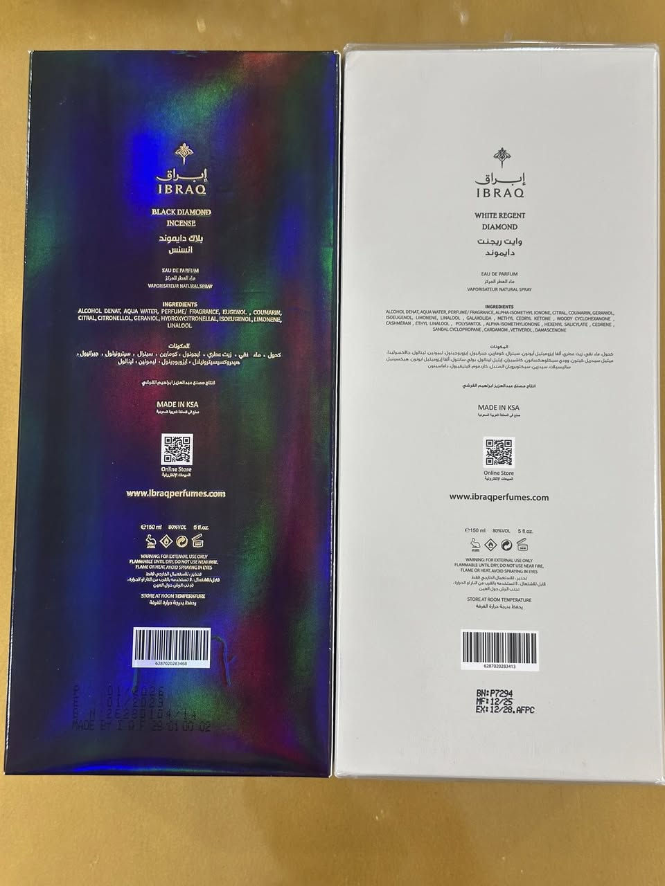 السلام عليكم شباب عندي عطور أصلية من ابراهيم القرشي للبيع بسعر مناسب جدا
▫️ White Regent Diamond
جديد بالكامل، غير مستخدم، بالليبل والغلاف مال الوكالة.

▫️ Black Diamond Incense
مستخدم استخدام خفيف جداً (تقريباً 15 رشة فقط).

✔️ العطور أصلية وكالة جايتني هدية من السعودية
✔️ موجود وصل وعلاكة الشركة الأصلية

💰 للسؤال عن السعر ارسل تم ويجيك بالخاص 

📍 الموقع: بغداد – المنصور
📱 للتواصل والاستفسار واتساب أو اتصال: ***********
