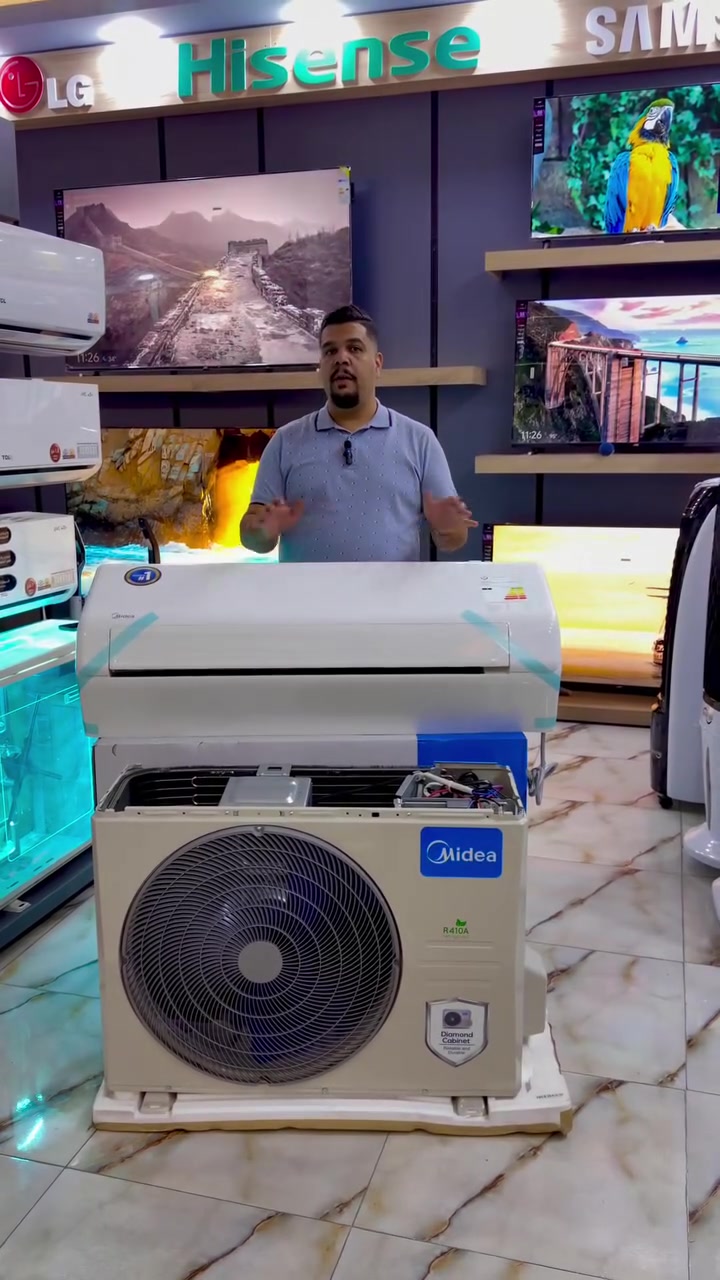 اجهزة التكييف علامة #Midea الموديل الجديد ( #غاز_R410a صديق البيئه ) 

مواصفات الجهاز:
• مزوّد بضاغط استوائي T3 مصمم ليعمل في درجة حرارة تصل الى 67 مئوية 🌡 •  نوع الغاز R410A .
• حجم الجهاز أكبر بما يعزز مستوى الأداء وقوة الجهاز .
• توزيع الهواء بأربعة اتجاهات .
• ميزة إعادة التشغيل التلقائي مع خاصية الاحتفاظ بذاكرة التحكم بعد انقطاع التيار الكهربائي 🔄 .
• الأنابيب مصنعة من النحاس النقي 100% ✨ .
• مكثف و مبخر مصنوع من الصفائح الزرقاء مضادة للصدأ للوحدتين الداخلية والخارجية .
•  كمبريسر صحراوي GMCC ذو كفائه عاليه. 
• شاشة عرض رقمية مخفية .
• ميزة التنظيف الذاتي .
• تدفئة وتبريد لضمان راحتكم في جميع المواسم .
• ضمان مجاني لمدة 5 سنوات 

#سبالت_ميديا_الاعتيادي شكل جديد 2026 شركة تكييف 

🔹 عروض التقسيط المميزة من شركة الأخوين مول 🔹

💳 لحاملي بطاقة مصرف الرافدين 
💳 و مصرف الأهلي العراقي 
الآن يمكنكم شراء أحدث الأجهزة الكهربائية والمنزلية بالتقسيط لمدة 10 اشهر ،  الاستقطاع المنصة تلقائي 

✳️ اهلا وسهلا بكم في الأخوين مول

✳️العنوان -كربلاء - حي النصر -قبل محطة السلطاني -مقابل اعدادية بضعة الرسول 
المول مفتوح يومياً من الساعة 9 صباحا الى 11 مساءً

✳️ للطلب او للاستفسار يرجى مراسلة الصفحة
✳️ او الاتصال على
***********📞
 
***********📞
 ✳️ يوجد لدينا توصي
