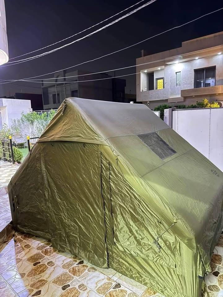 خيمه. حجم كبير. 2*3*210
لون مميز. زيتوني. عسكري
الوزن 19 كيلو.  

الملحقات  جنطه لحفظ الخيمه 
اوتاد. حجم كبير.  وزن ثقل 
حبال.  من ضمن الخيمه 
خامه اصليه مطريه   بوري. عريض. ميتاثر ب الرياح لقويه 

عندي. بعد  صويه حطب. اصليه
دوشك نفخ عدد. ثنين اصلي. 
سرير عسكري.  زيتوني 
كرسي.  بي. شمسيه 
سليب.  باك ***********
