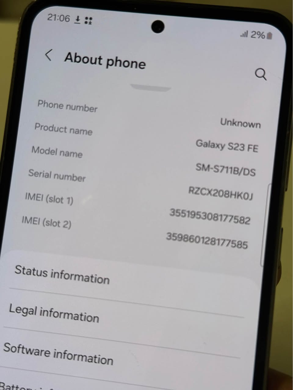 s23 fe 
mdm
واتە نابێ فۆرمات بکرێ لە بەرنامەیە 
190$
*********** السليمانية, العراق
