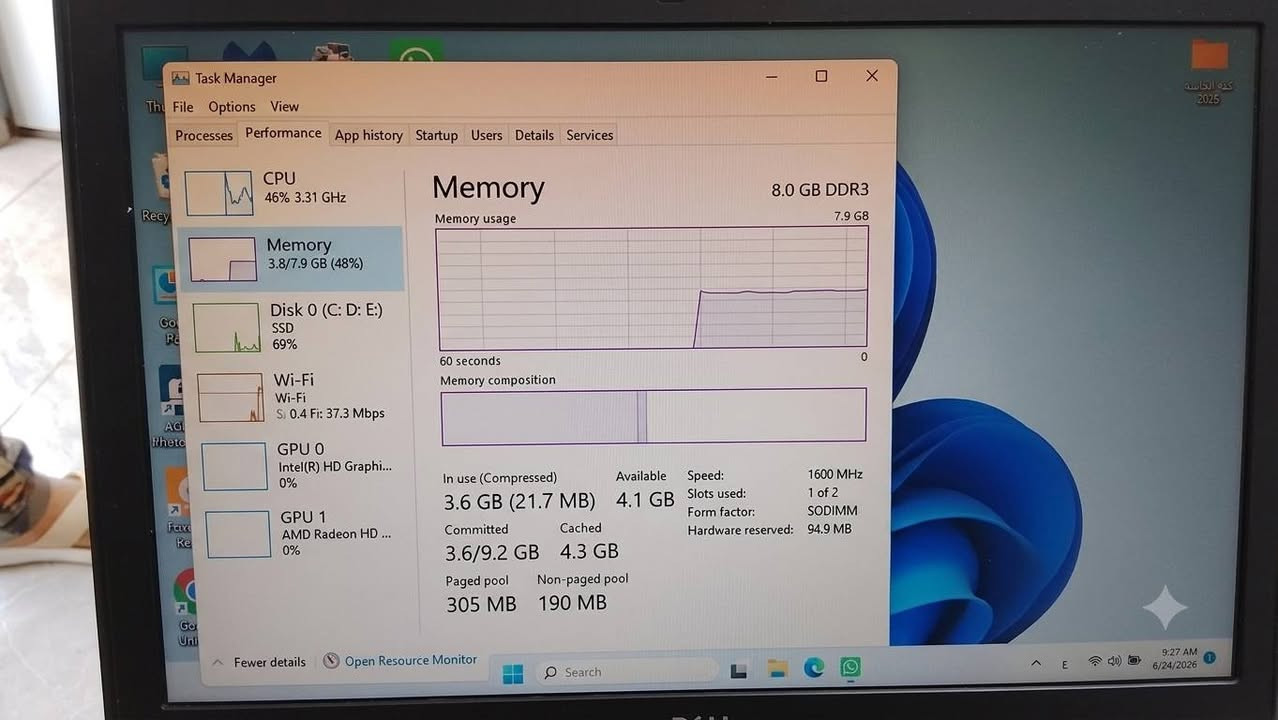 السلام عليكم
لابتوب من الجيل الرابع 
Dell Latitude E6440 💻
المواصفات 📝

Core I7 4600M
RAM: 8GB DDR3
SSD 512GB
GPU: Shared 2GB
GPU 1: AMD Radeon HD 8600M Series 2GB
السعر 350،000 الف دينار
متوفر توصيل جميع المحافظات 
(توصيل مجاني)


**إذا كنت صاحب هذا الإعلان وتريد حذفه لأي سبب، رجاءا أرسل رسالة إلى الدعم الفني**
