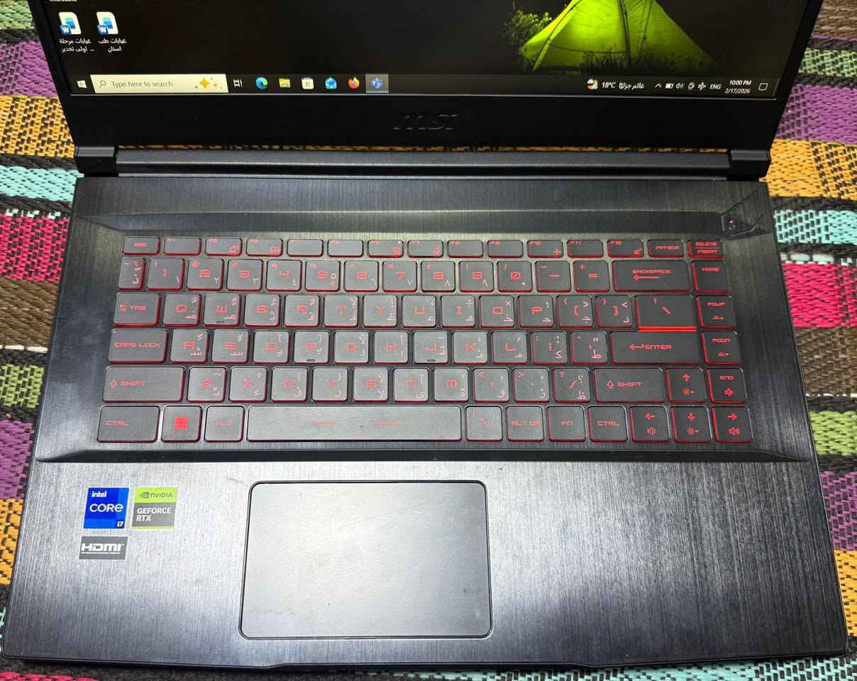 سلام عليكم اخوتي حاسبه MSI معالج انتيل كور اي 7 جيل 12 كرت شاشه انفديا 2050 RTX رامات 16 الهارد واحد تيره استخدام قليل شهر واحد سعر مليون و 300 الف بيها مجال 
مميزات الحاسبه

تصميم نحيف وخفيف (حوالي 1.86 كغم) سهل الحمل  

⚡ الأداء القوي
 • معالج Intel Core i7 جيل 12 قوي جدًا للبرامج الثقيلة والألعاب  ￼
 • كرت شاشة RTX 2050 مناسب للألعاب والتصميم والمونتاج  ￼
 • رام 16GB تسمح بتشغيل عدة برامج بدون بطء  ￼
 • SSD سريع يقلل وقت التشغيل والتحميل

� مناسب للألعاب

 • �
 ◦ PUBG ✔️
 ◦ GTA V ✔️
 ◦ Fortnite ✔️
 ◦ Warzone ✔️
 • 

شاشة 144Hz تعطي سلاسة عالية في الألعاب  

️ شاشة ممتازة
 • شاشة 15.6 بوصة Full HD واضحة جدًا  ￼
 • IPS تعطي ألوان جيدة وزوايا رؤية واسعة  ￼
 • مناسبة للألعاب، الأفلام، والتصميم

⸻

🔌 مميزات إضافية
 • Wi-Fi 6 سريع للإنترنت  ￼
 • منافذ كثيرة (USB-C، HDMI، USB-A)  ￼
 • يمكن ترقية الرام والتخزين لاحقًا  ￼
 • مناسب للدراسة، الألعاب، التصميم، والبرمجة

⸻

رقمي *********** متواجد فيس و واتساب
