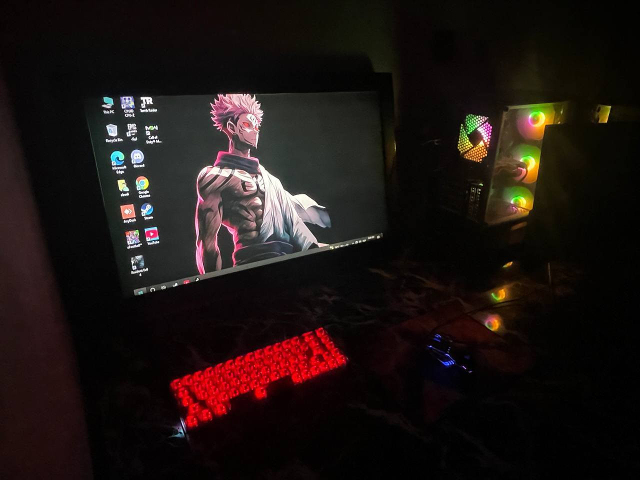 السلام عليكم كيس وشاشه وملحقات
GPU :RX 580 8G
SSD :512 GB
RAM 16
CPU: CORE I7 3770S
PSU: 550W
CASE :1stPlayer TRILOBITE T3

KEYBOARD :Redragon RGB+ ماوس +ماوس باد 
 Mechanical
 MONITOR :32inch 60hz 
السعر 425 التواصل خاص او واتساب ***********
