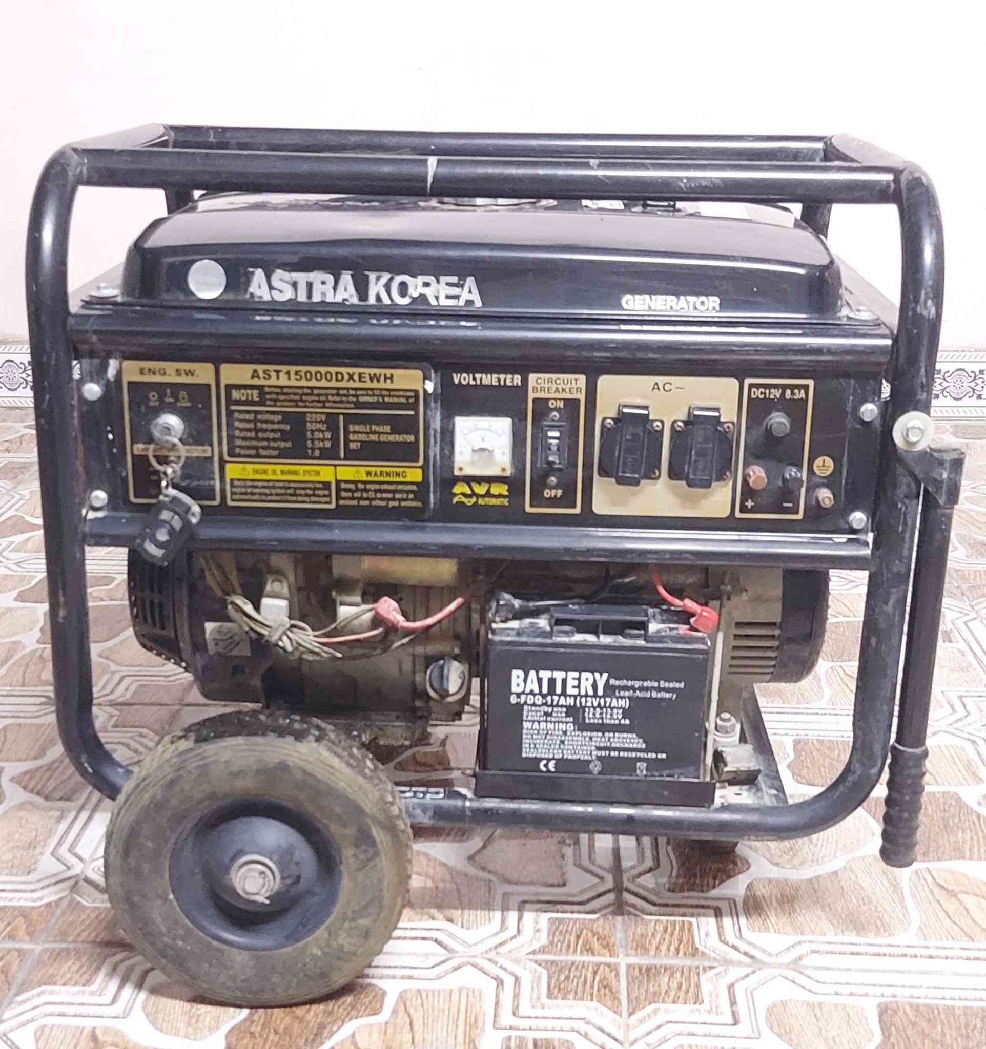 مولد استرا كوريا
باب الأول 
نحاس اصلي 
5KV 
جديد مستعمل يوم واحد فقط 
تشغيل بسويج وبصمه 

عنوان /كركوك
رقم / ***********
سعر 450الف
