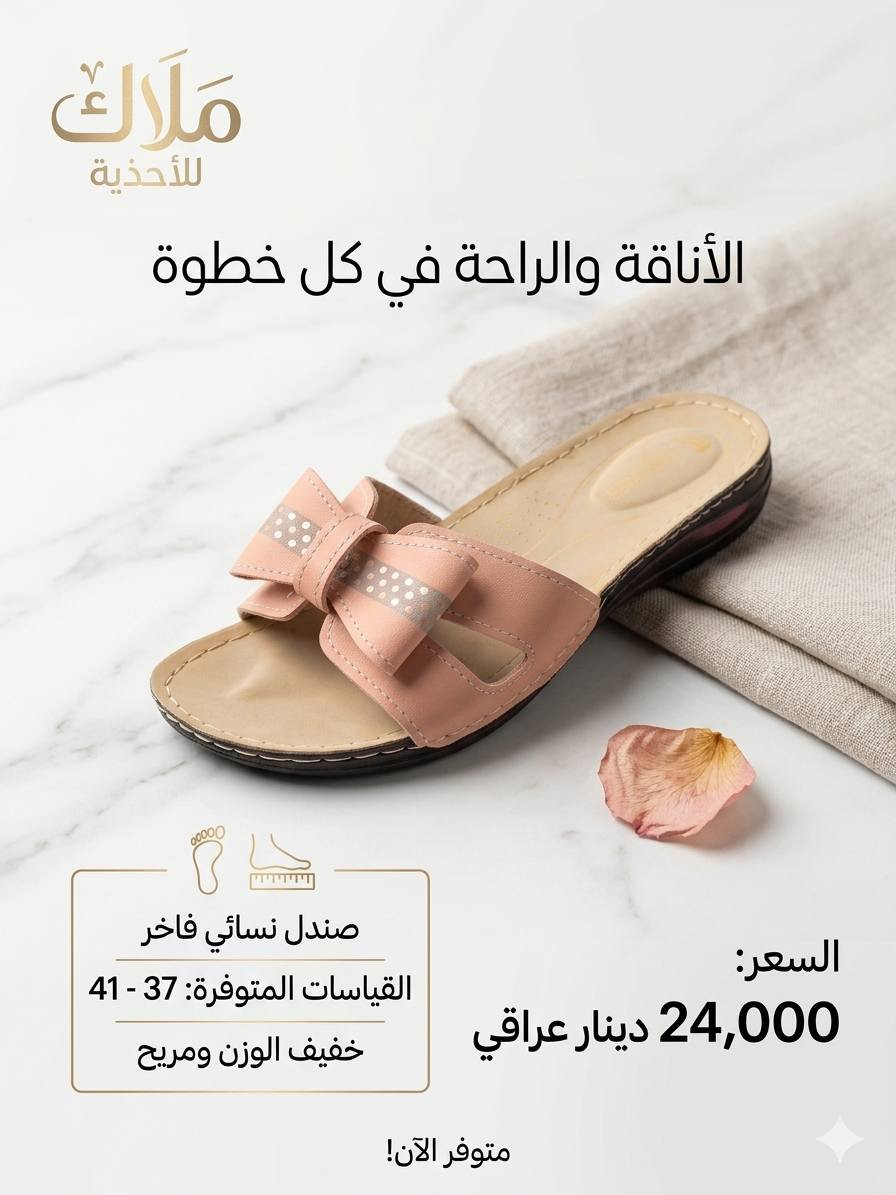 #التمـــيــيز_عنــــــــوانـــــنا 𝐀𝐉
شحاطة نسائي علبه 
 أجـــــــمل وارقــــــى الـــــموديلات

#الاوائل وكيل شركه قمه الاجيال 

العنوان بغداد الرصافي عمارة الجميلي خلف بارك الرصافي 

للحجز والاستفسار مراسلة الصفحه 
رقم الواتس :***********

🛻 يوجد خدمه توصيل لكافه محافظات العراق
