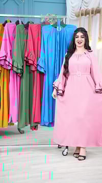 فستان عيد • لينن • فري سايز ١٠٠ كيلو