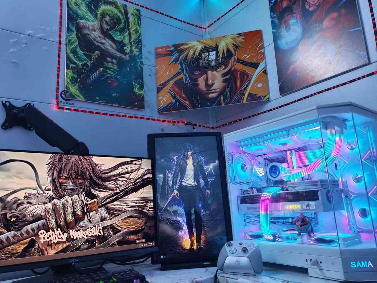 ​المعالج: AMD Ryzen 7 9800X3D (ملك الألعاب).
إطار المعالج: CPU Contact Frame (قطعة حديدية لتشتيت الحرارة وحماية المعالج).

​كرت الشاشة: RTX 5080 AORUS MASTER White (مع شاشة LCD).

​اللوحة الأم: ASUS ROG STRIX X870-A GAMING WIFI (White).

​المبرد: Game On 360 ARGB (مزود بشاشة LCD) لون أبيض.

​الرامات: T-Force Delta RGB 32GB (16x2) 6000MHz CL30 White.

​التخزين: 2x Crucial NVMe SSD (بسرعة قراءة وكتابة 7000MB/s).

​الكيبلات المضيئة: RGB Cables (كيبل المذربورد 24-Pin + كيبل كرت الشاشة).

​الباور سبلاي: Segotep 1000W Gold White Edition.

​الكيس: SAMA White Case

السعر  4 مليون و 900


**إذا كنت صاحب هذا الإعلان وتريد حذفه لأي سبب، رجاءا أرسل رسالة إلى الدعم الفني**