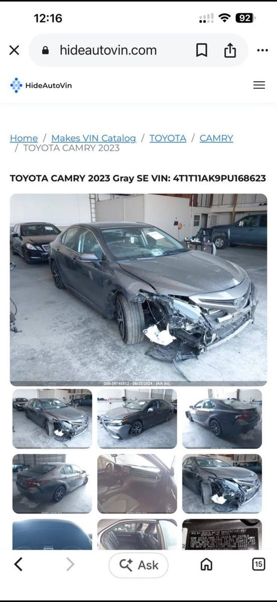 Camry 2023 SE PLUS 
بەس بۆ فرۆشتنە
سەیارەکە se پلەسی فوولە سلاید ، بەسمە ، رادار 
سەیارەکە یەک جاملغی  سەکنی سبوغە بەبێ ژوورێ
وێنەی دەعمەکە دانراوە رەقەم و جائزە 
50 هەزار رۆیووە وەکو سفر وایە
سعر خوار هەموو بازار 
188 $ مجال 
شوێن هەولێر 
رقم شاسی :  4TIT1AK9PU168623
***********

كامري 2023 SE Plus

لِلبيع فقط.

السيارة فئة **SE Plus فل كامل**، تحتوي على:

* فتحة سقف (سلايد)
* بصمة
* رادار

السيارة فيها صبغ واحد فقط في جهة الزجاج الأمامي (السكن)، وصورة الدعمة مرفقة مع رقم الشاصي والجائزة.

ماشية **50 ألف** فقط، وحالتها مثل الجديدة.

**السعر:** 18,800 دولار (قابل للتفاوض بشكل معقول).

**الموقع:** أربيل
رقم شاسی ،   4TIT1AK9PU168623
**رقم الهاتف:** *********** أربيل, العراق
