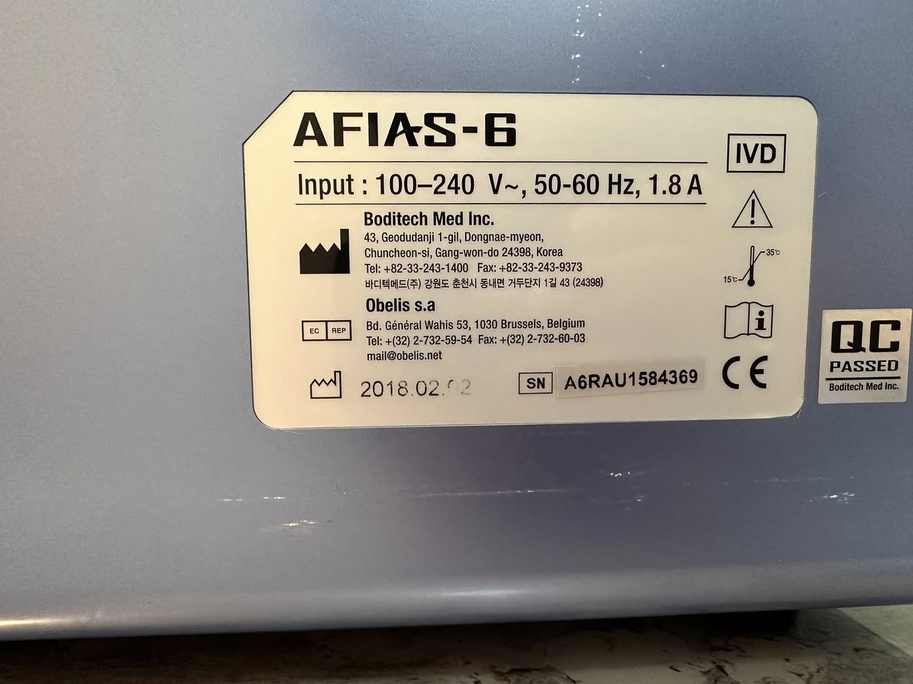 السلام عليكم
جهاز AFIAS 6 مستخدم نظيف جدا 
تجهيز الشركة الطبية 
موديل 2018  حرارة مستقرة و ثباتية عالية بالقراءة كونترول و معايرة شهرية من قبل الشركة جهاز ممتاز 
السعر 10$


**إذا كنت صاحب هذا الإعلان وتريد حذفه لأي سبب، رجاءا أرسل رسالة إلى الدعم الفني**
