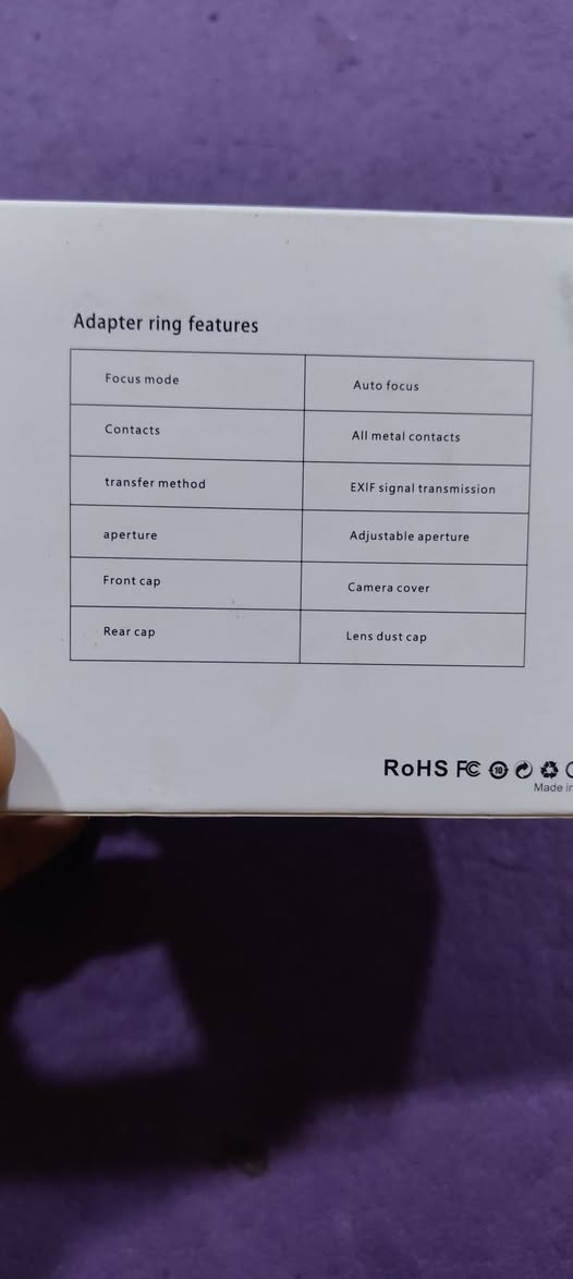 محول عدسة للكانون EF-EOSR جديد لوك السعر 50الف


**إذا كنت صاحب هذا الإعلان وتريد حذفه لأي سبب، رجاءا أرسل رسالة إلى الدعم الفني**