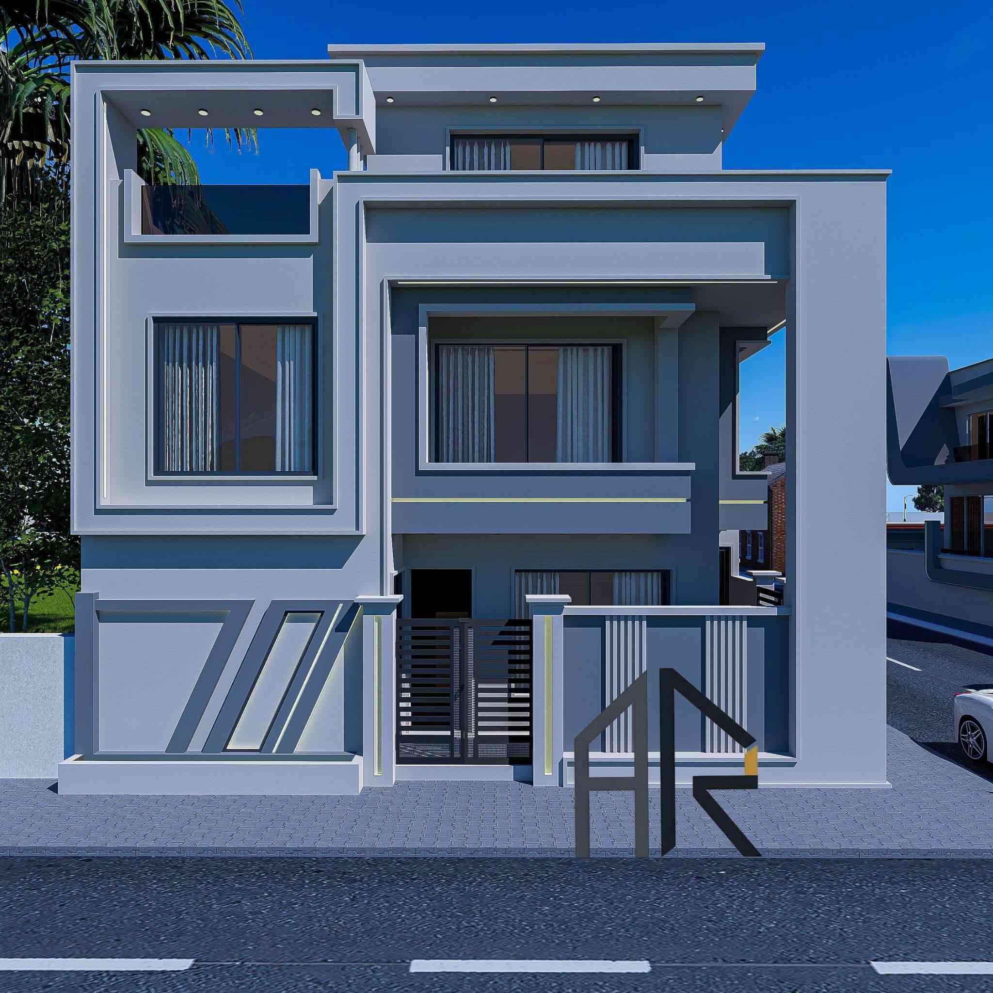تصميم وتنفيذ واجهة منزل ركن بطراز المودرن الحديث
اذا تريد بيتك مميز خليه علينا 
تصميم تنفيذ اشراف 
للتواصل *********** او زيارتنا
