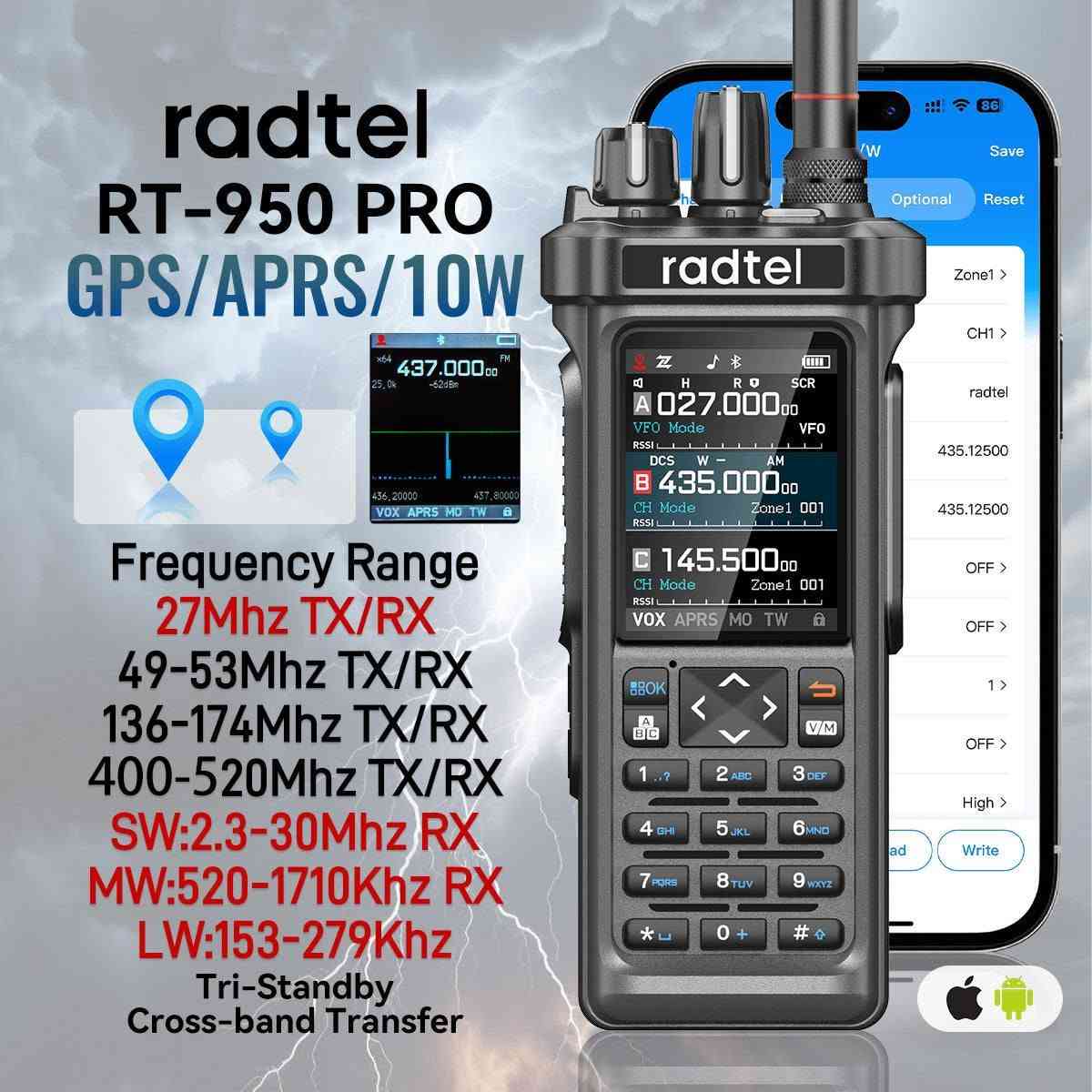 السلام عليكم ورحمه الله للحجز ع خاص مباشر
متوفر 3 قطع جهاز اللاسلكي Radtel RT-950 PRO:نطاقات التردد (Frequency Range)نطاقات الإرسال والاستقبال (TX/RX):27MHz: لنطاق المذياع الشعبي (CB).49-53MHz: نطاق الـ 6 أمتار.136-174MHz: نطاق الترددات العالية جداً (VHF).400-520MHz: نطاق الترددات فوق العالية (UHF).نطاقات الاستقبال فقط (RX):SW (الموجة القصيرة): 2.3-30MHz.MW (الموجة المتوسطة / AM): 520-1710Khz.LW (الموجة الطويلة): 153-279Khz.طيران (Airband): استقبال نطاق الطيران المدني عبر تعديل السعة (AM).الميزات والمواصفات الأساسيةطاقة الإرسال: طاقة إنتاجية عالية تصل إلى 10 واط لضمان تغطية مسافات طويلة وعميقة.تقنية GPS / APRS: مجهز بنظام تحديد المواقع العالمي مدمج لإرسال واستقبال بيانات الموقع الجغرافي عبر نظام APRS.برمجة بلوتوث (Bluetooth): إمكانية الاتصال بالهاتف المحمول (Android و iOS) لتعديل الترددات والقنوات والوظائف لاسلكياً عبر التطبيق المخصص دون الحاجة للكمبيوتر.نظام التشغيل والاستعداد:Tri-Standby: ميزة الاستعداد الثلاثي لمراقبة 3 قنوات أو ترددات مختلفة في نفس الوقت.Cross-band Transfer: ميزة النقل وتكرار الإشارة بين النطاقات المختلفة (تحويل النطاق الترددي).مواصفات التصميم والشاشةالشاشة: شاشة ملونة كبيرة ومضيئة تعرض الترددات الحالية، قوة الإشارة (RSSI)، قنوات الـ VFO، وبقية المؤشرات بوضوح.


**إذا كنت صاحب هذا الإعلان وتريد حذفه لأي سبب، رجاءا أرسل رسالة إلى الدعم الفني**