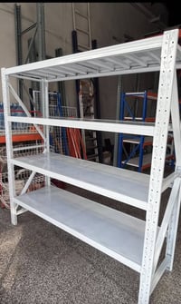 رفوف مستعملة للبيع العدد 7 الطول 2 متر العرض 2 متر تحتوي على اربع طواب...