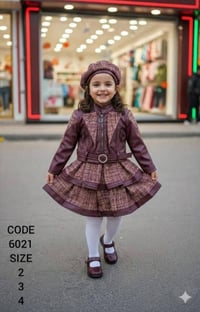 طقم بناتي 4قطع • قماش جوخ • مقاسات ٢-٤