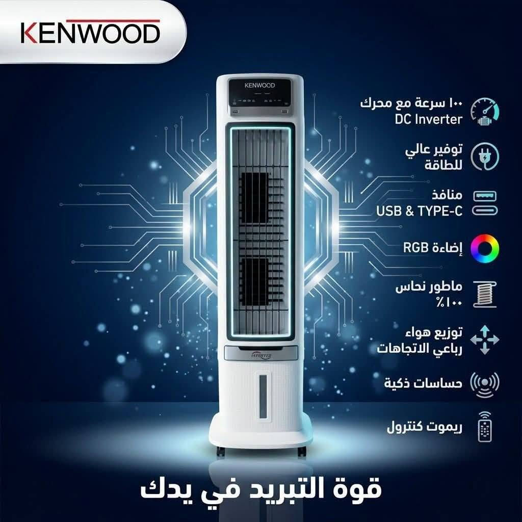 ⁨ تبريد أقوى... وتكنولوجيا تشتغل لراحتك.

إذا تدور على مبردة تجمع بين الأداء القوي، التوفير بالكهرباء، والتصميم العصري، فمبردات كين وود Inverter هي الخيار المناسب.

✅ محرك DC Inverter اقتصادي
✅ تحكم بـ 100 مستوى سرعة
✅ محرك نحاس 100%
✅ توزيع هواء ذكي بـ 4 اتجاهات
✅ شاشة لمس + ريموت كنترول
✅ منافذ USB وType-C للشحن
✅ ضمان سنة كاملة
حجم 38000 بسعر 295 الف
حجم 40000 بسعر 335 الف
حجم 48000 بسعر 380 الف
توصيل بغداد 10 محافظات 25


**إذا كنت صاحب هذا الإعلان وتريد حذفه لأي سبب، رجاءا أرسل رسالة إلى الدعم الفني**