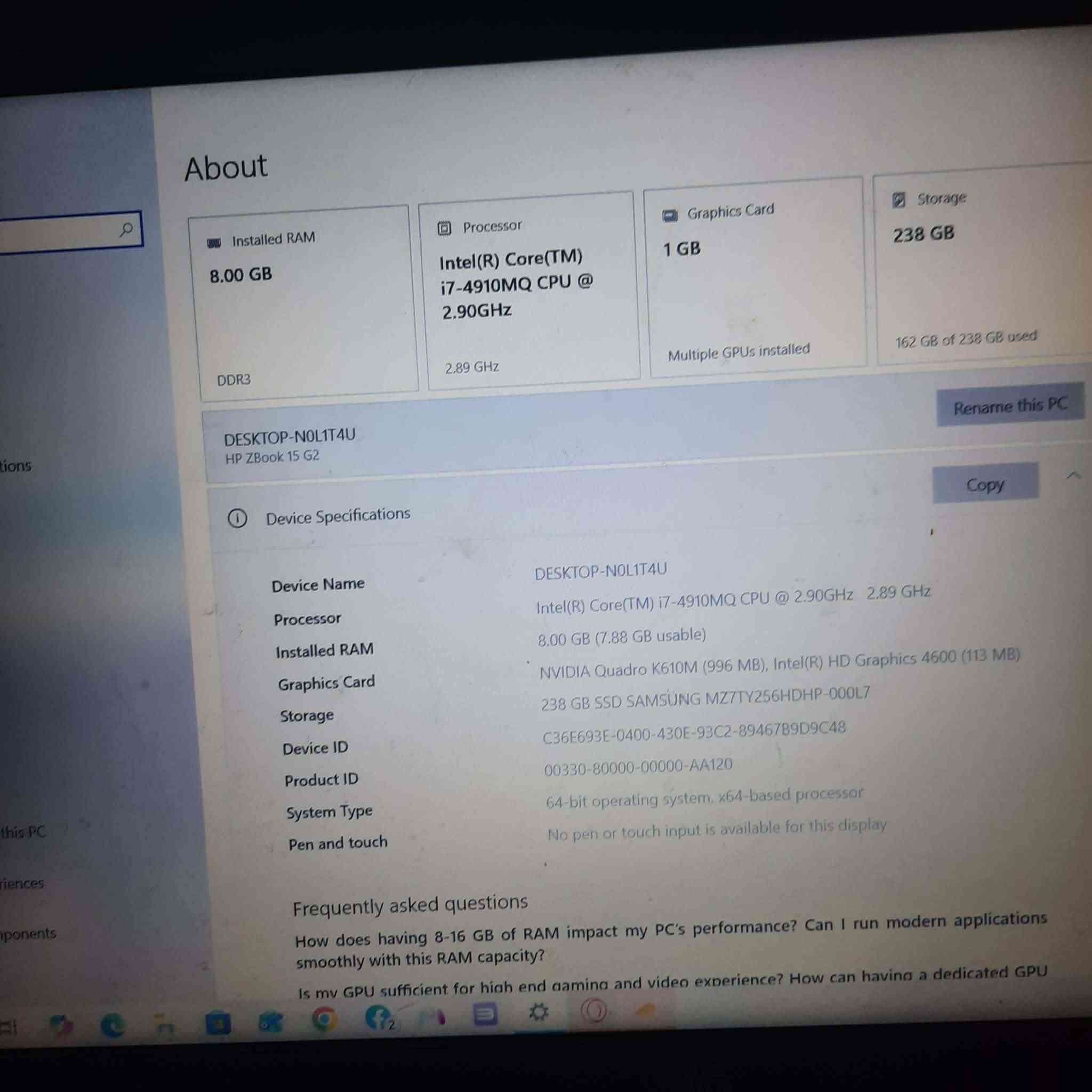 لَلَبًيِّعٌ لَلَبًيِّعٌ! 
لابتوب HP ZBOOK 15 G2✓
المواصفات: 
هارد 238SSD✓
رام 8GB✓
كارت شاشه خارجي 1gb
معالج intel inside core i 7 v pro
السعر ؏ الخاص
للاستفتسار ***********
