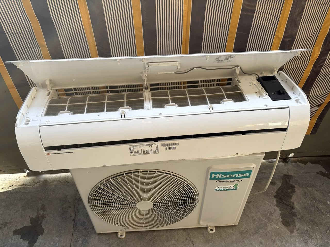 سلام عليكم
سبلت هايسنس 2 طن انفرتر
يشتغل على المولده اقتصادي 
حاربارد نظافته ٩٠٪؜ 
بلادي ممصلح ظمان ٢٠ يوم
غازه مقفل  R-410 
السعر ٥٠٠ الف
بغداد حي الجامعه
***********
