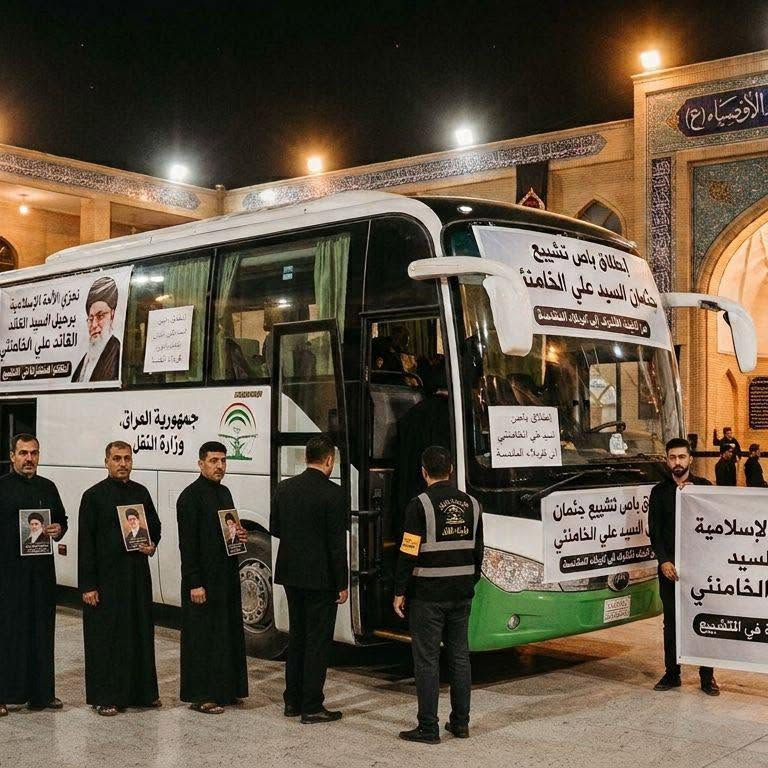بسم الله الرحمن الرحيم

 وفاءٌ لدم الشهيد القائد الامام علي الخامنائي قدس سرة الشريف

تعلن حسينية الامام علي سيد الاوصياء ع 

عن توفير باص مجاني للذهاب الى النجف الاشرف وكربلاء المقدسة لغرض  تشييع نعش القائد الخامنائي 

حيث يكون الانطلاق والعودة من والى الحسينية 

للمعلومات والتسجيل الاتصال على الرقم ادناه 

( يتوفر واتساب ) 

***********
