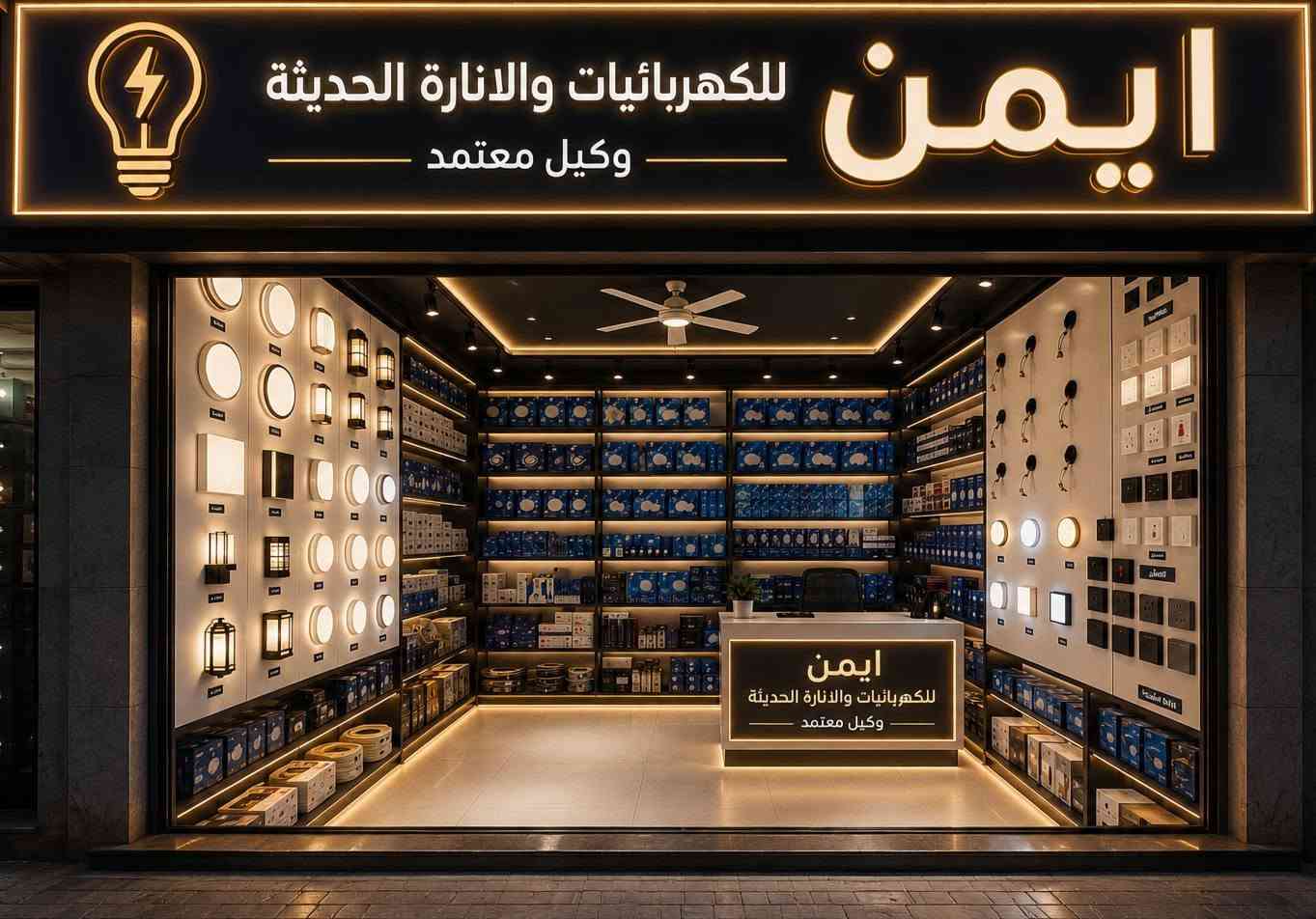 ايمن للكهربائيات والانارة الحديثة..وكيل معتمد ضمان المنتج ٣ سنوات.. االموقع الجديد.. بعقوبة كاطون الرحمة.. اليرموك الأولى.. الشارع العام.. مقابل مرطبات البرتقالة.. البيع جملة مفرد.. *********** اوقات الدوام من ٨ صباحاً إلى ١٠ ليلاً
