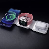 شاحن مغناطيسي 3في1 • قابل للطي • يدعم ١٥ واط