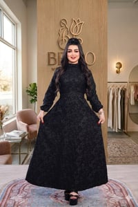 فستان نسائي • سواد فاحم • فري سايز ٩٠ كيلو