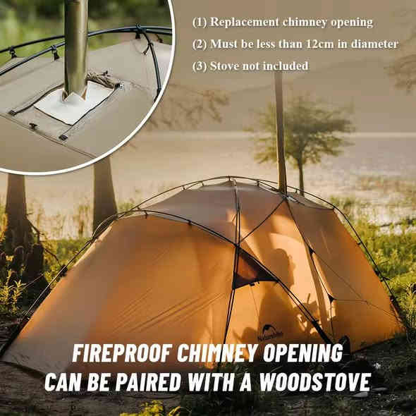 Naturehike-خيمة خارجية مقاومة للماء بطبقتين ، خيمة للمشي لمسافات طويلة ، مدخنة تخييم كبيرة ، غرفة واحدة ، قاعة واحدة ، شخصان ، 4 مواسم ، 15D
مكان صوبة حطب بیها

306 × 220
ارتفاع 135

للحجز والاستفسار راسل ماسنجر او واتساب ***********
