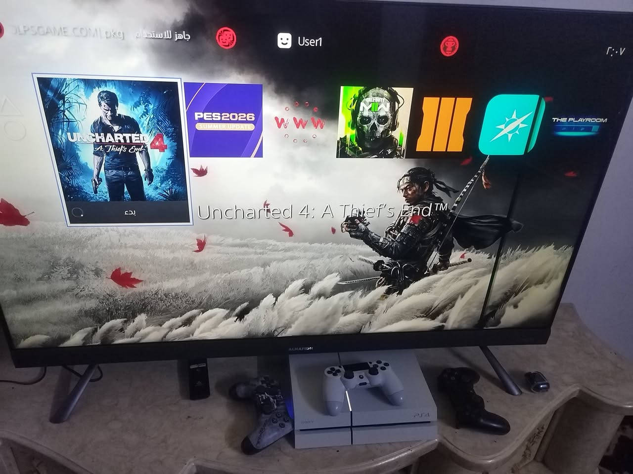 للبيع بلي فور فات مهكر نضام 9 ابيض ويه ٣جوستكات واحد بلادي واثنين تجاريات جدد الجهاز لووك ريجن ياباني ما مفتوح لوك استيكر وين يعجبك افحص وبي ٤العاب 
السعر ٢٢٠ قفل ما بي مجال 
***********
