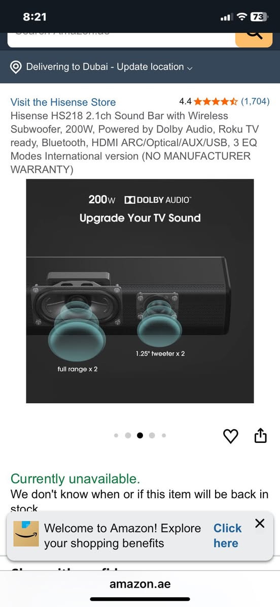 السلام عليكم 

اخواني عندي هذا الساوند بار طلعتلي كارتون واغراضه كلها موجوده القطعه المضخم شغال اي مشكله مابي بس السماعه الطويله ماتشتغل ربطتها علكهرباء ماشتغلت ابيعها هيج للعلم نظيفه كلش كلش  

السعر ٨٠ الف مع التوصيل


**إذا كنت صاحب هذا الإعلان وتريد حذفه لأي سبب، رجاءا أرسل رسالة إلى الدعم الفني**