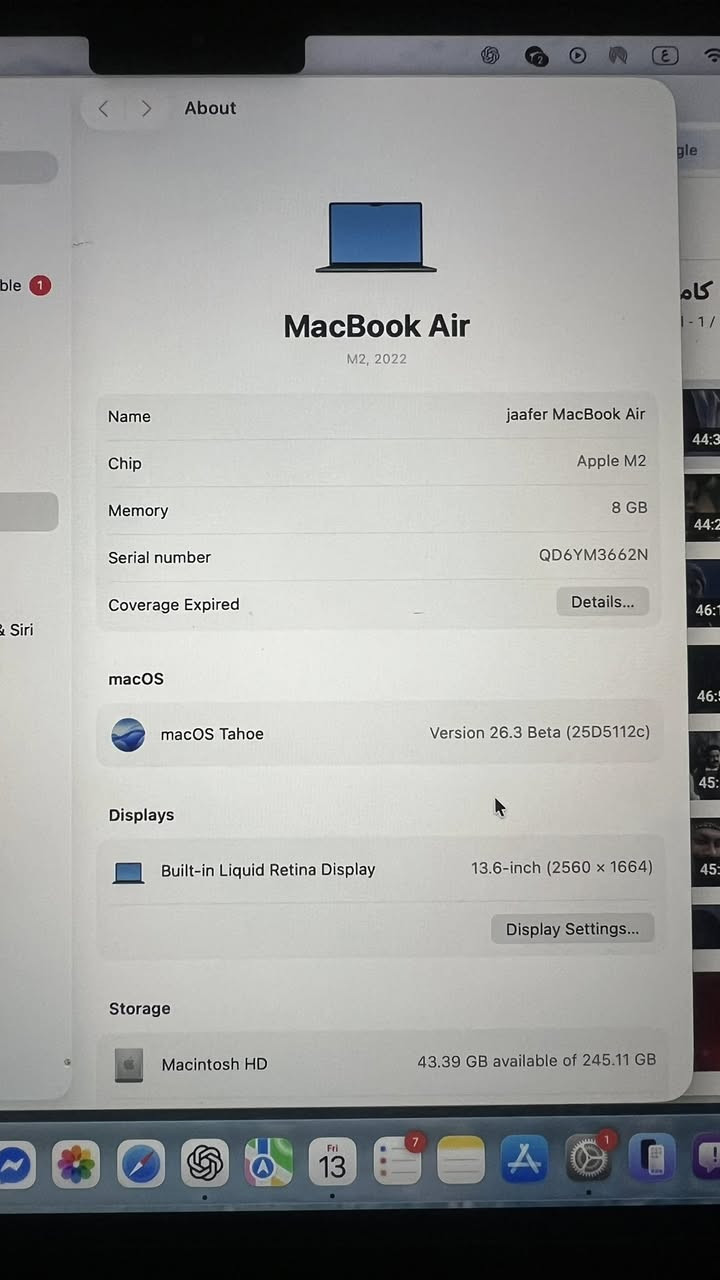 MacBook Air 
M2,2022
قيم واخذ


**إذا كنت صاحب هذا الإعلان وتريد حذفه لأي سبب، رجاءا أرسل رسالة إلى الدعم الفني**