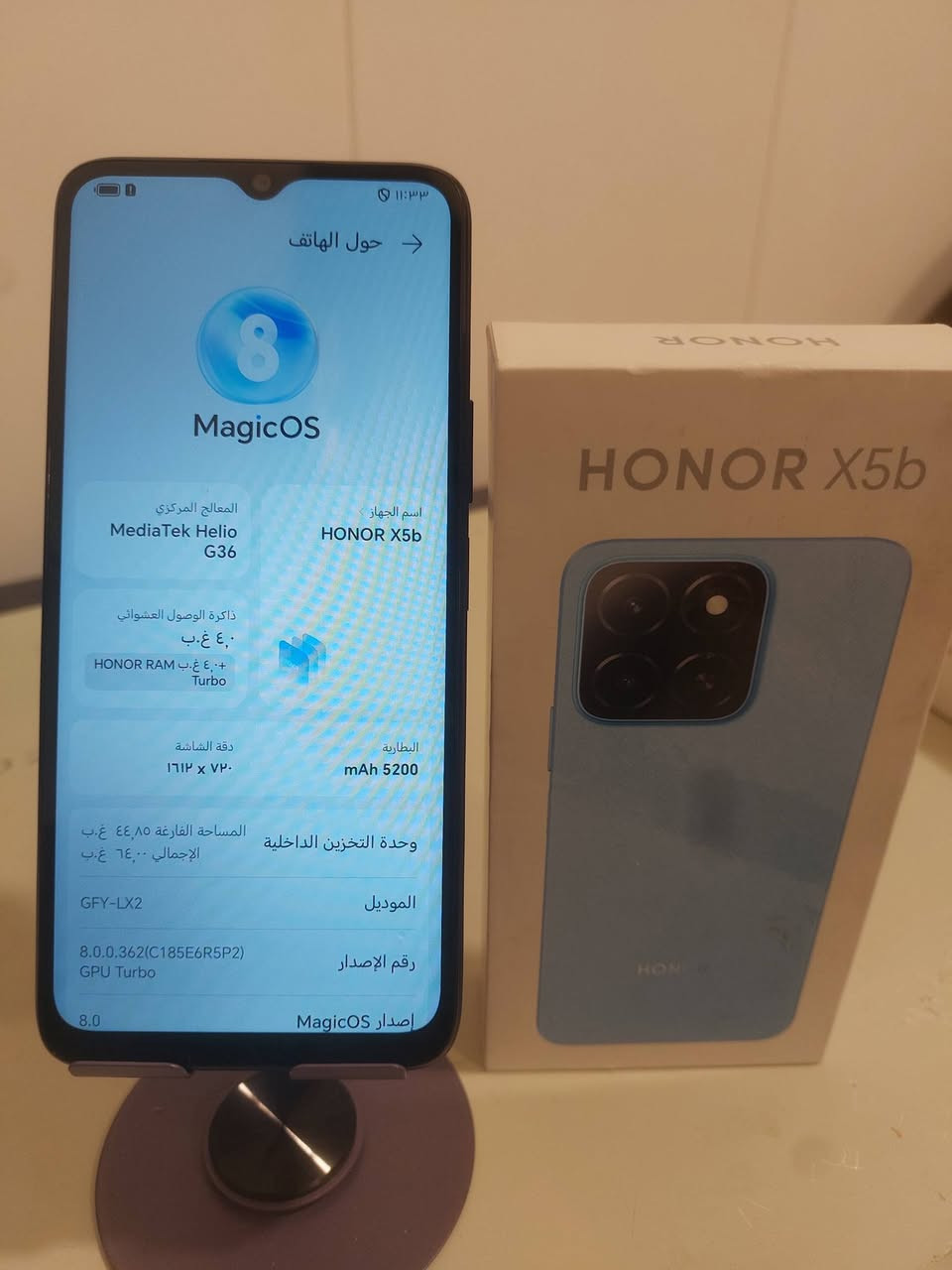 مستعمل أخو الجديد 📱
🔹 الموديل: HONOR X5b
🔹 المعالج: MediaTek Helio G36
🔹 الرام: 4GB + رام افتراضي
🔹 الذاكرة: 64GB
🔹 الشاشة: 6.56 إنج HD+ بتردد 90Hz
🔹 الكاميرا الخلفية: 13MP
🔹 الكاميرا الأمامية: 5MP
🔹 البطارية: 5200mAh تدوم يوم كامل وأكثر
🔹 النظام: MagicOS 8.0
✅ الجهاز نظيف جداً (أخو الجديد)
✅ بطارية ممتازة وأداء سلس للاستخدام اليومي
✅ مناسب للتواصل، التصفح، مشاهدة الفيديوهات والتطبي
قات اليومية
💰 السعر: 130,000 دينار فقط
🚚 يوجد توصيل إلى كافة محافظات العراق
📞 للاستفسار والطلب: ***********
#مركز_حمودي_للهواتف_الذكية #بيع_وشراء_الموبايلات #توصيل_كافة_المحافظات
