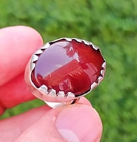 عقيق يماني • فضة 925 • مقاس ٢٢-٢٣