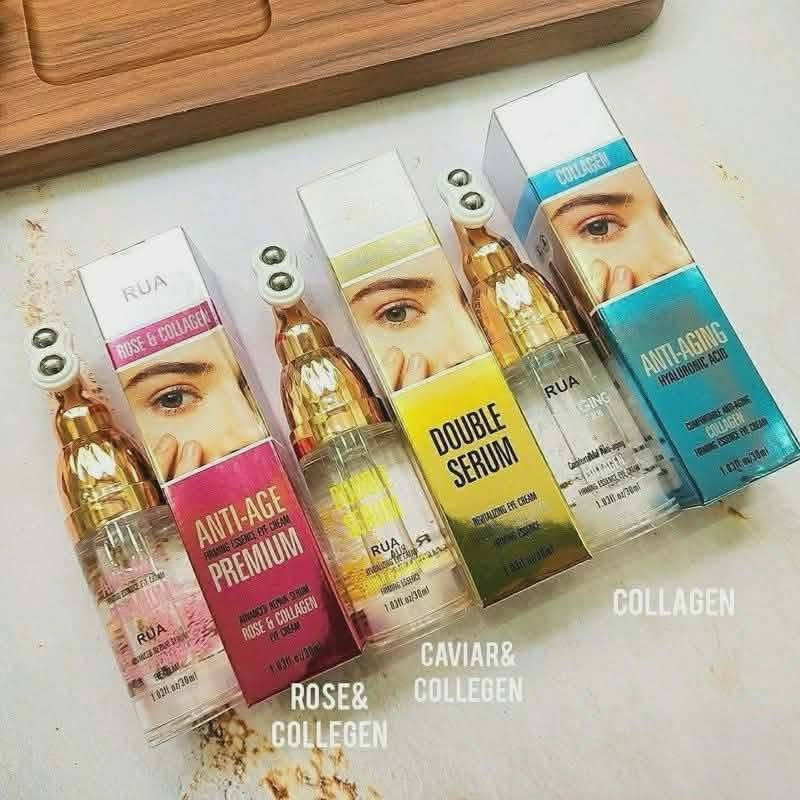 ### ١. جۆرەکانی بەرهەمەکە 🛍️✨
*   سێرەمی گوڵ و ئاڵتوون (پەمەیی): بۆ چاککردنەوەی پێست و گەشانەوە. 🌹✨
*   دبل سێرەمی کاڤیار و ئاڵتوون (زەرد): بۆ نوێکردنەوەی خانەکان و زیندووکردنەوەی پێست. 💎🌟
*   سێرەمی دژە پیربوون و کۆلاجین (شین): بۆ توندکردنەوەی پێست و نەهێشتنی چرچی. 💧🛡️

### ٢. سوودە سەرەکییەکان 🌟✅
*   شێدارکەرەوەی بەهێز: پێست بە نەرمی دەهێڵێتەوە. 🌊🧴
*   دژە چرچی: یارمەتی کەمکردنەوەی هێڵە وردەکانی دەورەچاو دەدات. 👵➡️👩
*   ساردکەرەوە: بەهۆی سەرە تۆپەلانییەکەیەوە، پشوویەک بە پێست دەدات. ❄️😌
*   گەشاوەیی: پێست ڕوون و درەوشاوە دەکات. ✨🌈

### ٣. چۆنیەتی بەکارهێنان 📝💆‍♀️
1.  پاککردنەوە: سەرەتا دەموچاوت بە باشی بشۆ و وشکی بکەرەوە. 🧼🚿
2.  لێدان: بڕێکی کەم لە سێرەمەکە بدە لە ژێر چاوەکانت یان ئەو شوێنەی دەتەوێت. 🤏👁️
3.  مەساج: بەو سەرە تۆپەلانییەی هەیەتی، بە شێوەی بازنەیی مەساجی پێ بکە تا هەڵدەمژرێت. 🔄💆‍♂️
4.  بەردەوامی: باشترە بەیانیان و شەوان پێش خەوتن بەکاری بهێنیت. ☀️🌙

هیوای جوانی و تەندروستییەکی باشت بۆ دەخوازم! 🌸✨🙌


**إذا كنت صاحب هذا الإعلان وتريد حذفه لأي سبب، رجاءا أرسل رسالة إلى الدعم الفني**