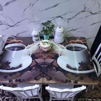 ميز يتكبر ويتصغر • ٤ كراسي عاجية • كراسي مضادة للكسر